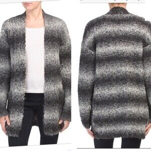 RACHEL ZOE Dye Striped Alpaca Wool Blend Open Cardigan L NWOT